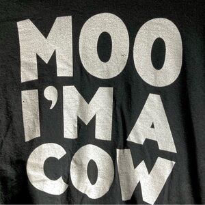 MOO I'M A COW Black T-shirt Size S